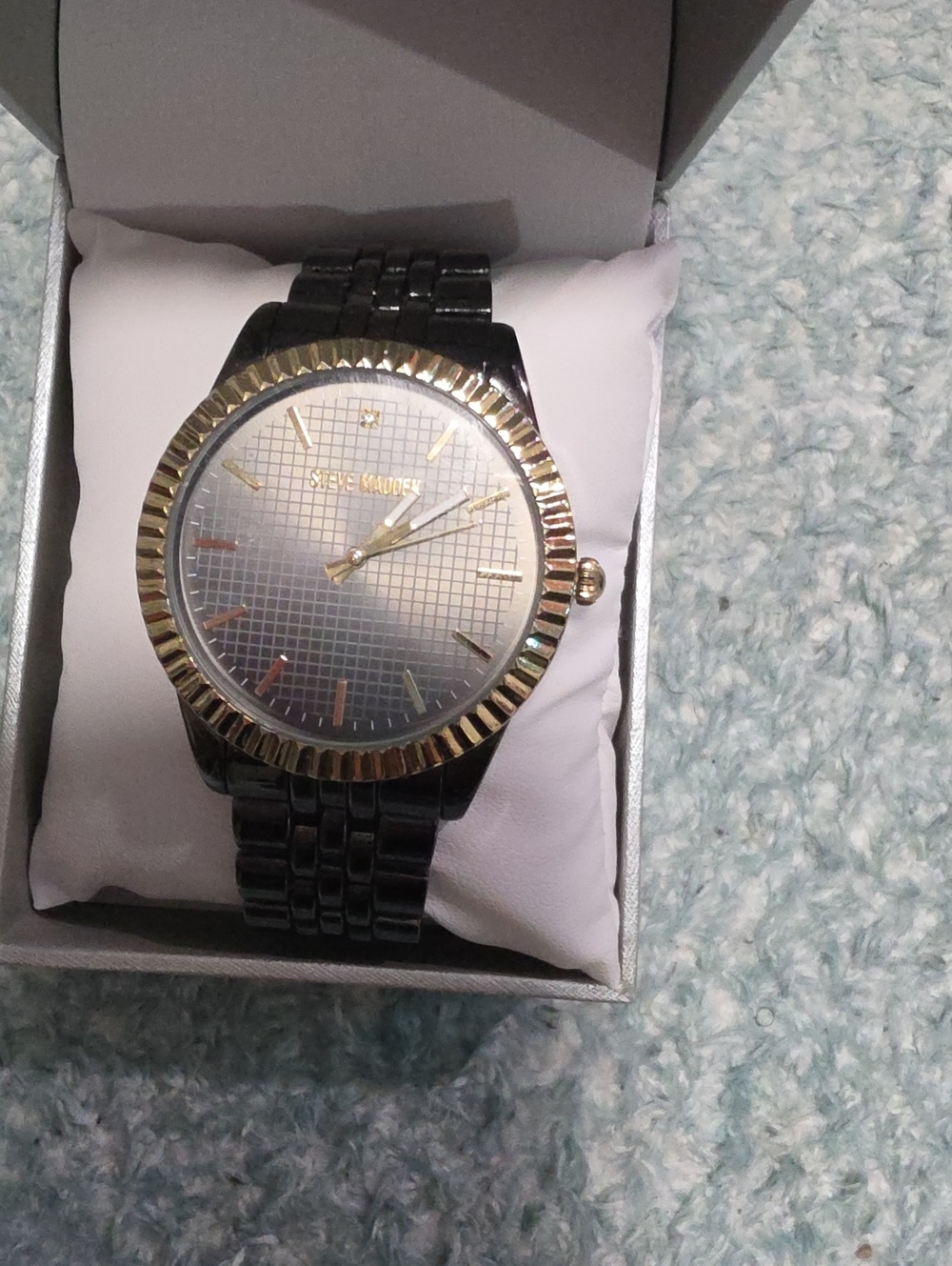 Steve Madden Black and Gold Men's Dress Watch